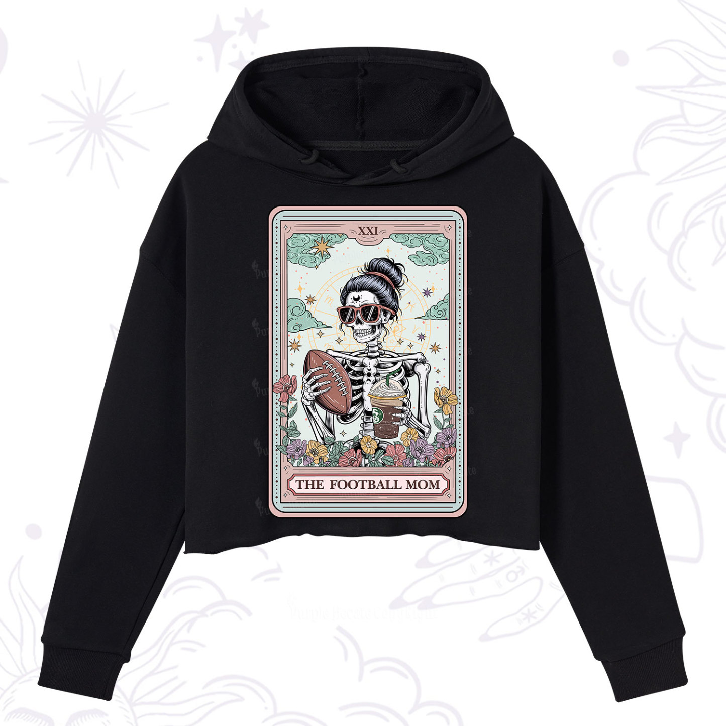 Purplehecate The Football Mom Tarot Crop Hoodie