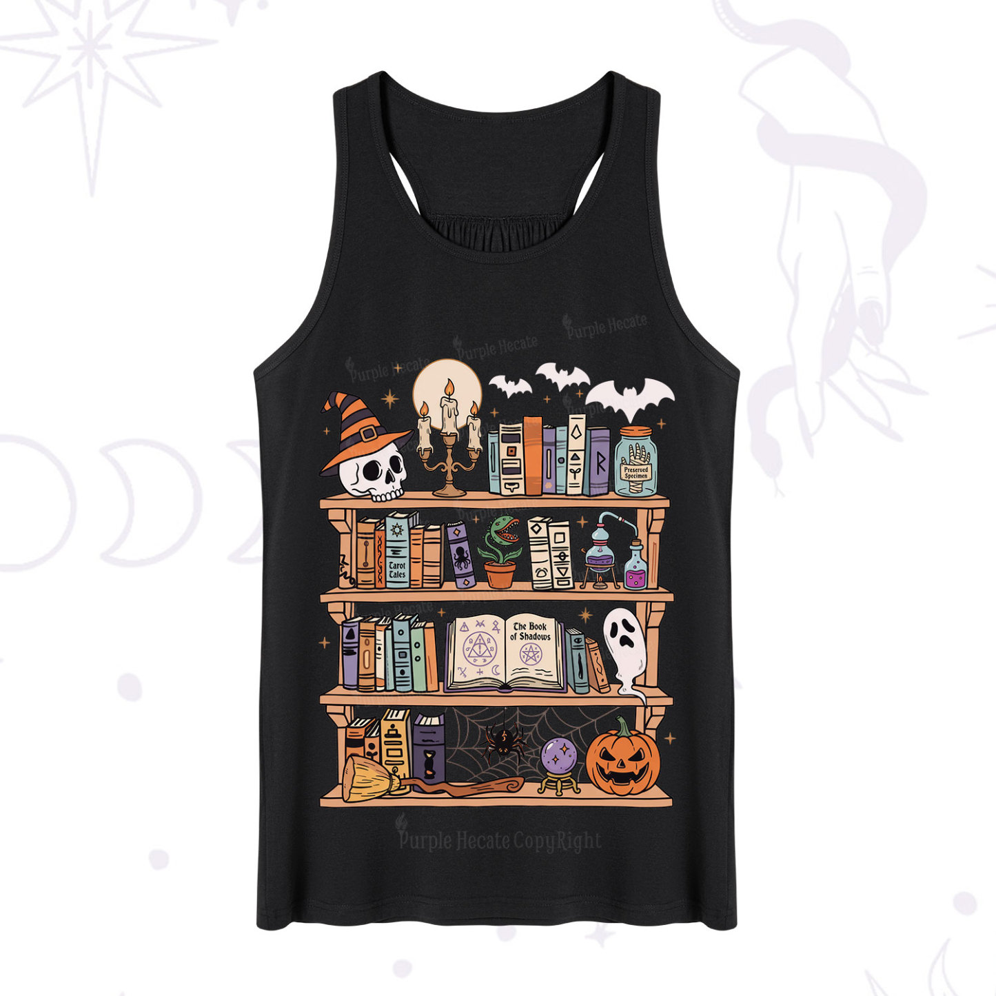 Purplehecate Halloween Library Tank