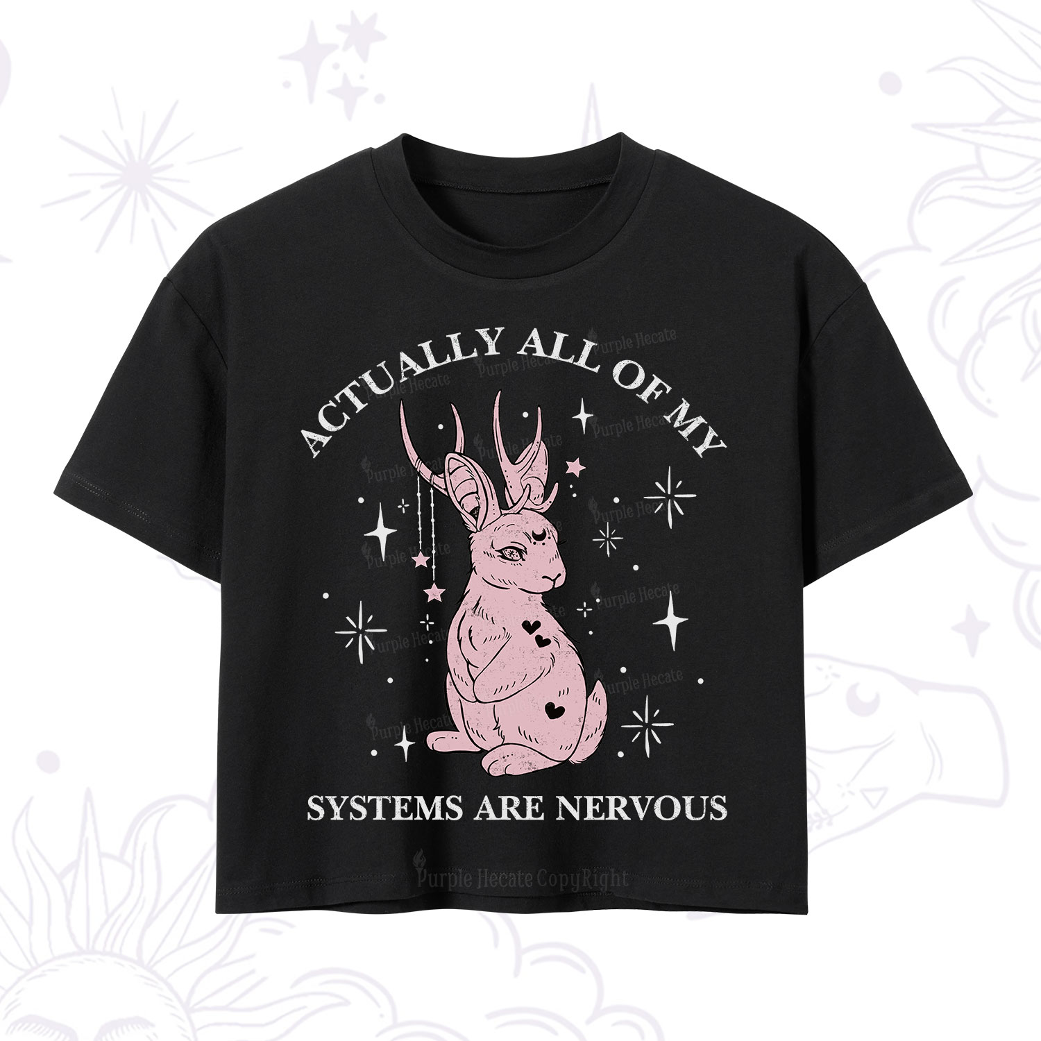Purplehecate Actually All Of My Systems Are Nervous Crop T-Shirt