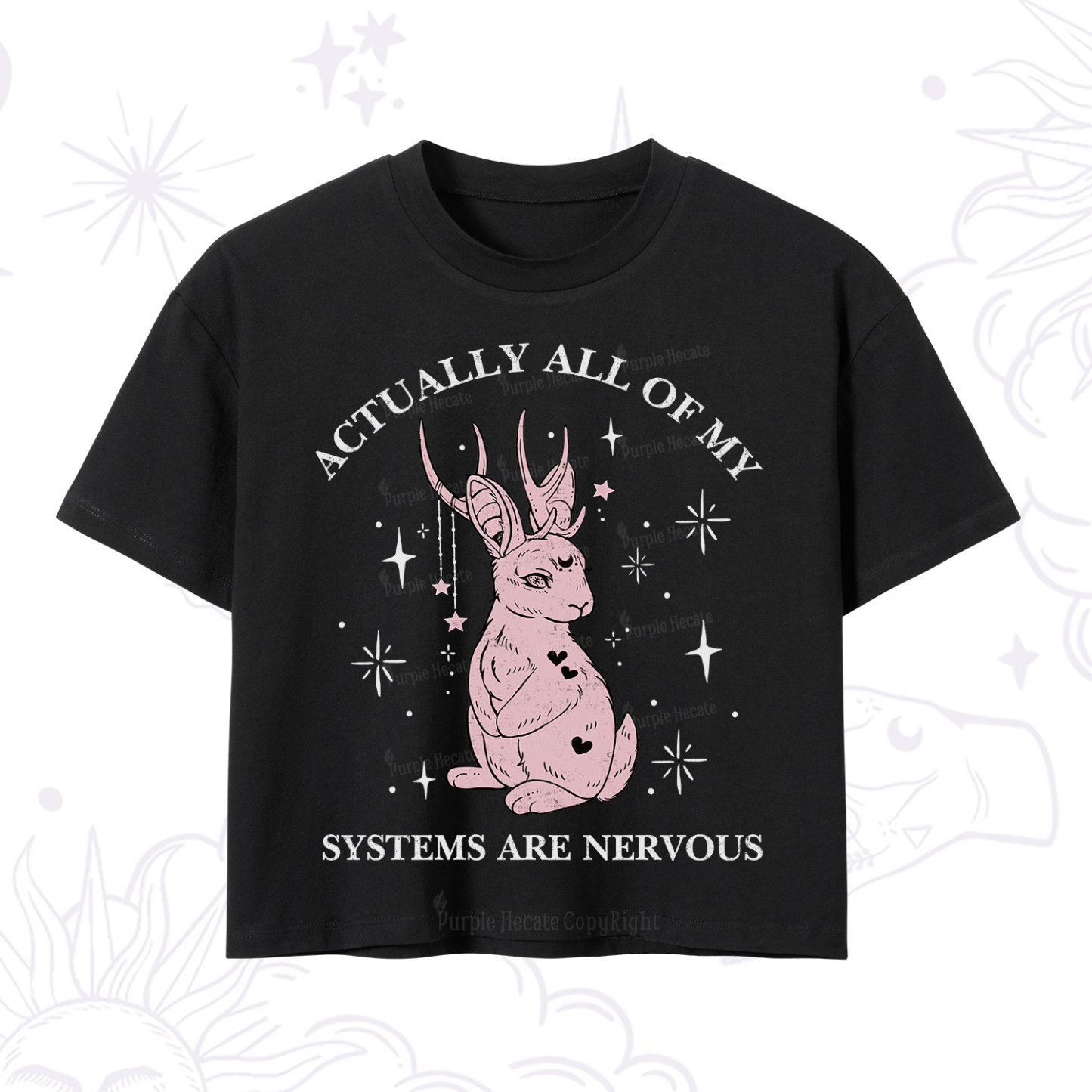 Purplehecate Actually All Of My Systems Are Nervous Crop T-Shirt