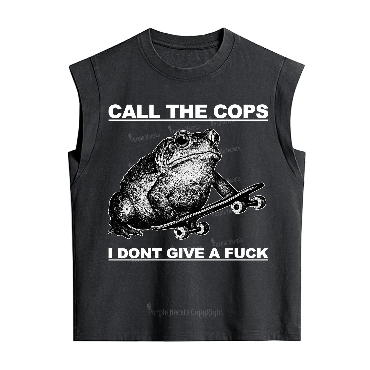Purplehecate Call The Cops Frog Vintage Washed Tank