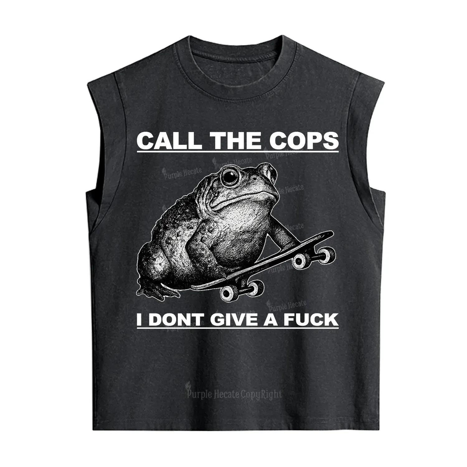 Purplehecate Call The Cops Frog Vintage Washed Tank