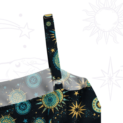 Purplehecate Starry Night Wide Straps Maxi Dress