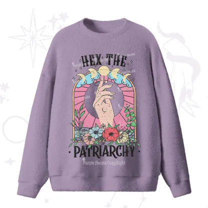Purplehecate Hex The Patriarchy Fuzzy Ugly Sweater