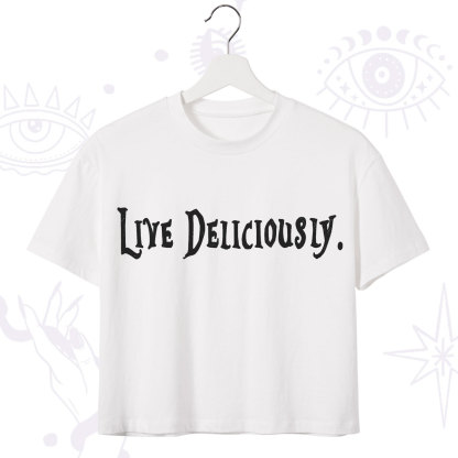 Purplehecate Live Deliciously Crop T-Shirt