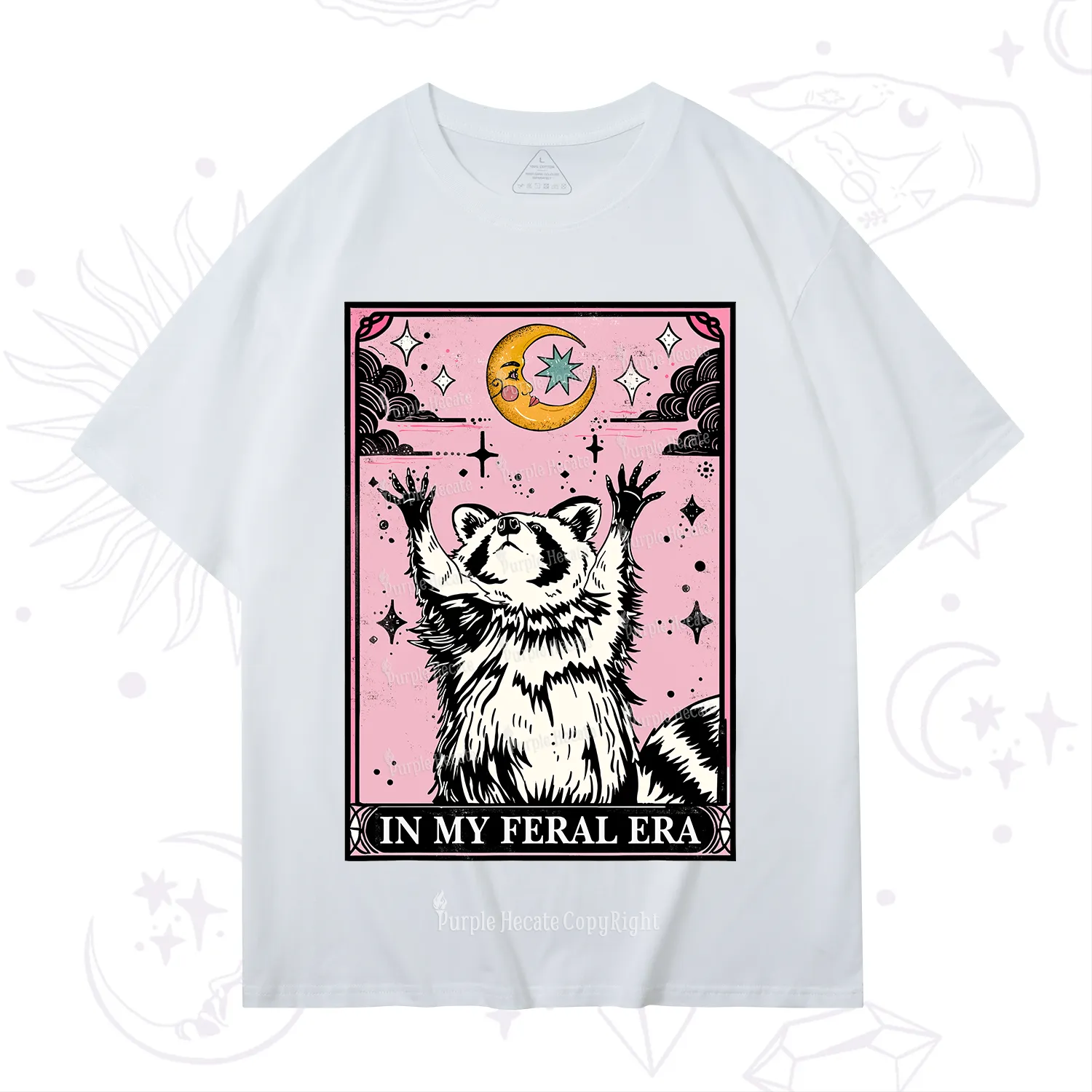 Purplehecate The In My Feral Era Tarot Raccoon T-Shirt