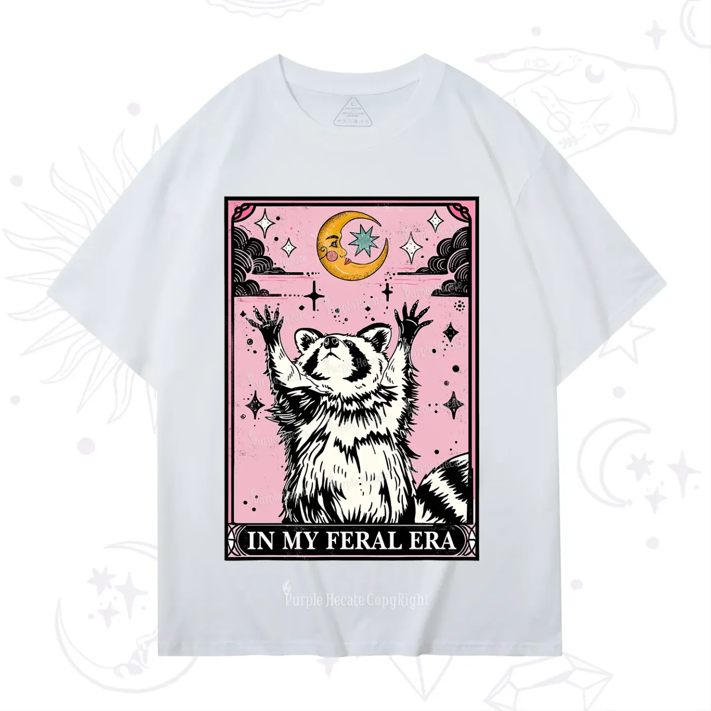 Purplehecate The In My Feral Era Tarot Raccoon T-Shirt