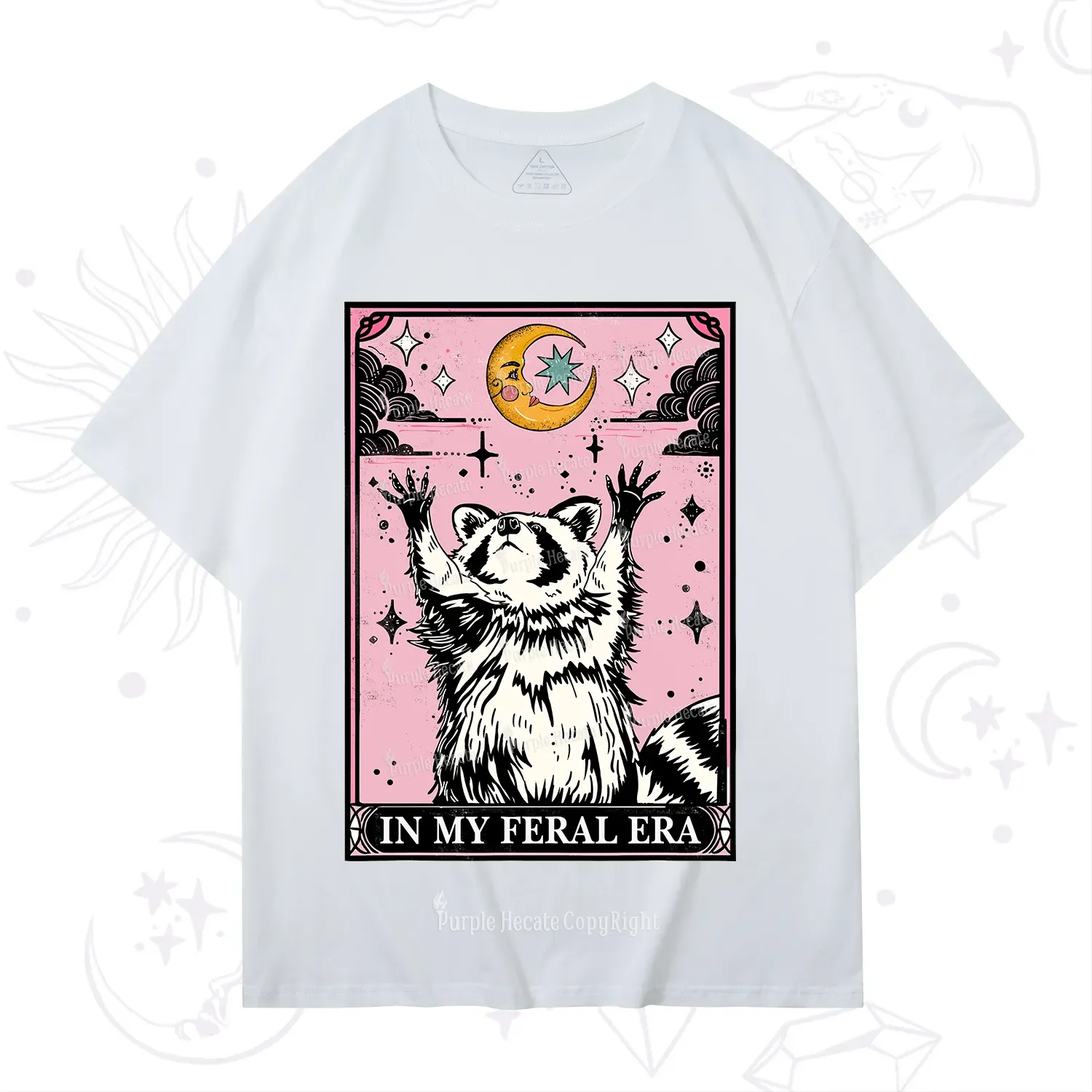 Purplehecate The In My Feral Era Tarot Raccoon T-Shirt