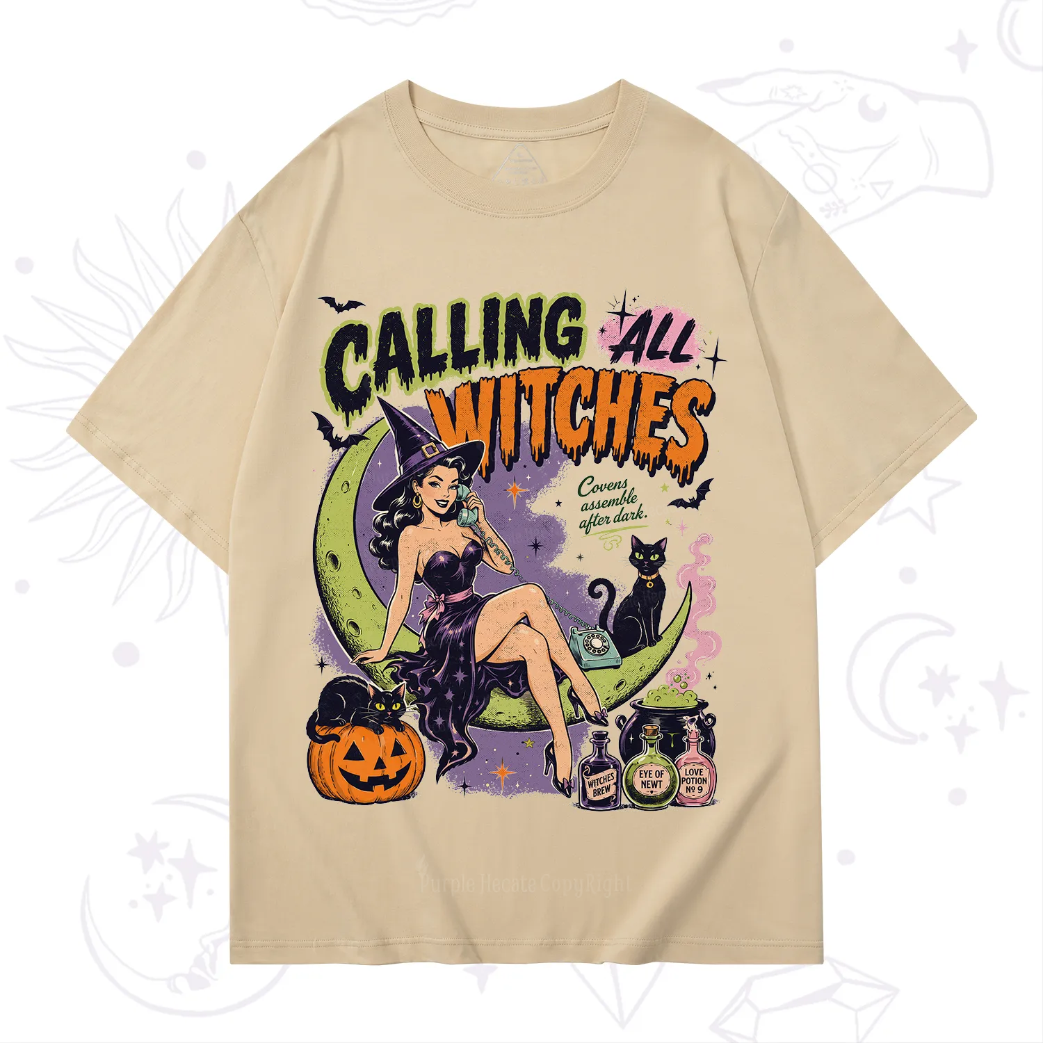 Purplehecate Calling All Witches Halloween T-Shirt