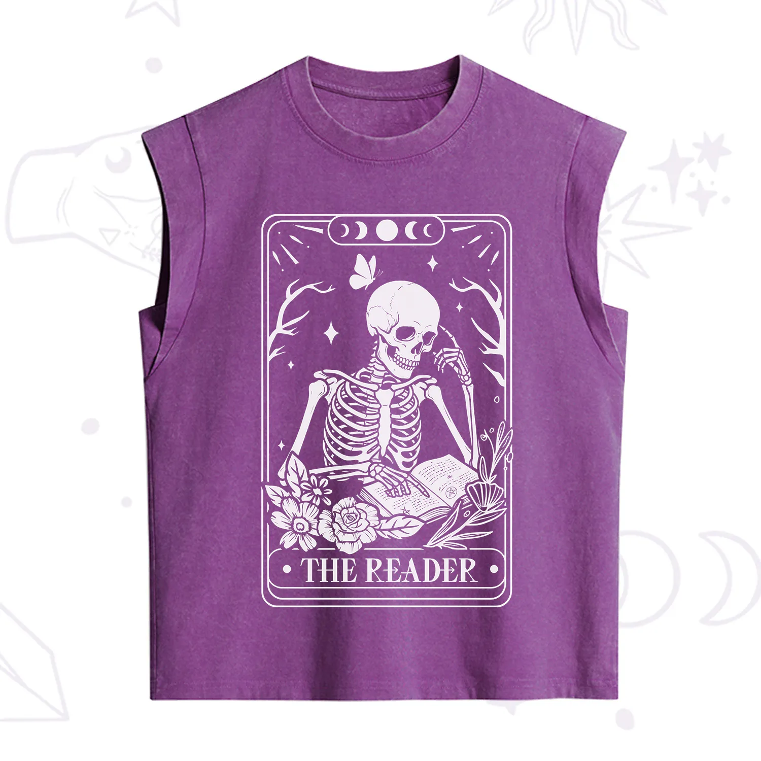 Purplehecate The Reader Tarot Skeleton Vintage Washed Tank