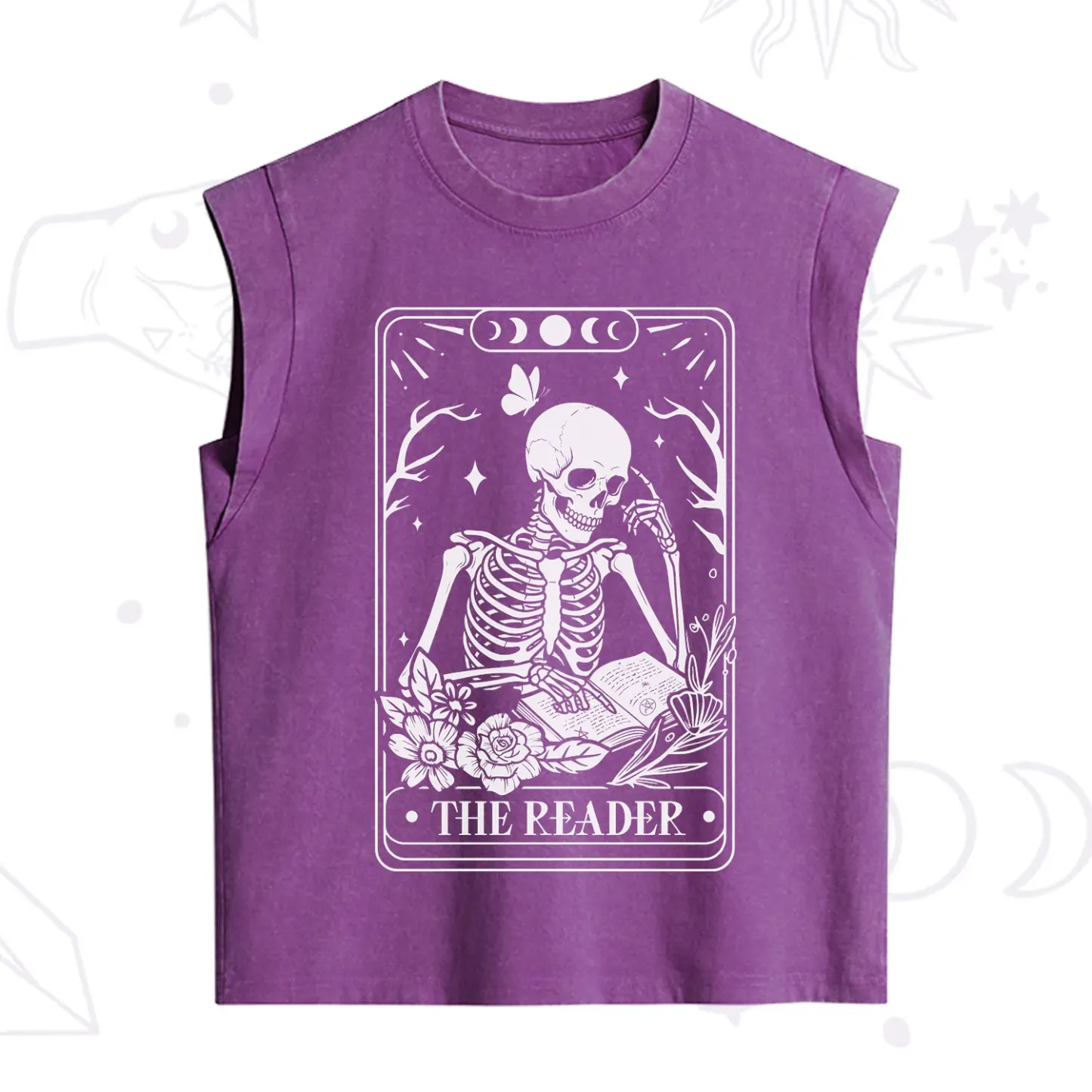 Purplehecate The Reader Tarot Skeleton Vintage Washed Tank