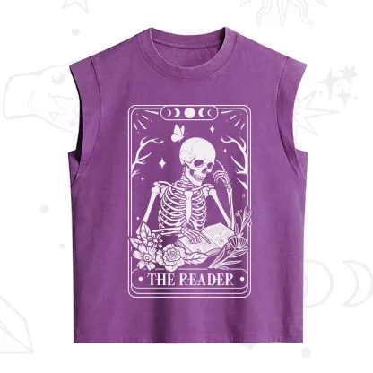 Purplehecate The Reader Tarot Skeleton Vintage Washed Tank