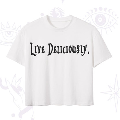 Purplehecate Live Deliciously Crop T-Shirt
