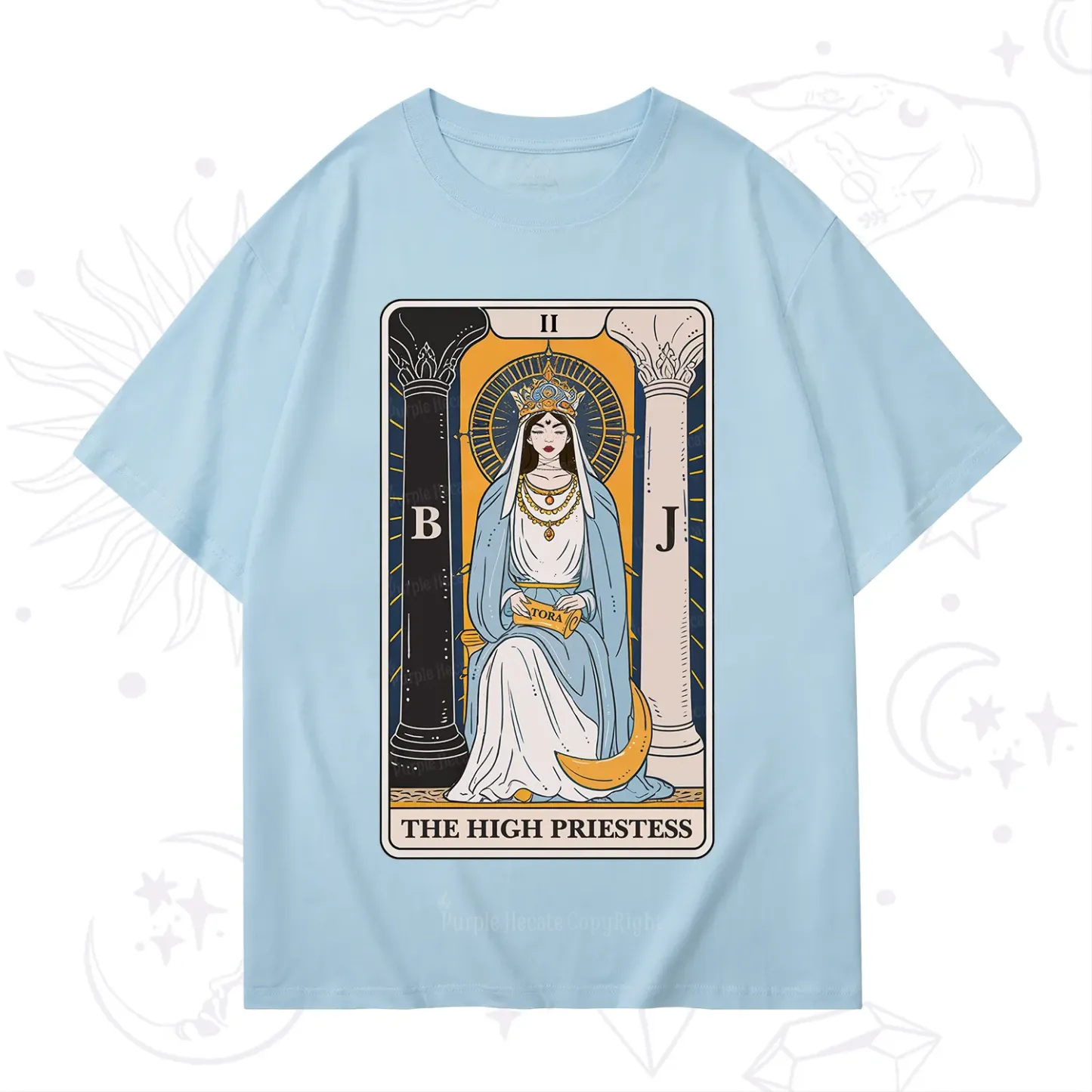 Purplehecate The High Priestess Tarot Card T-Shirt
