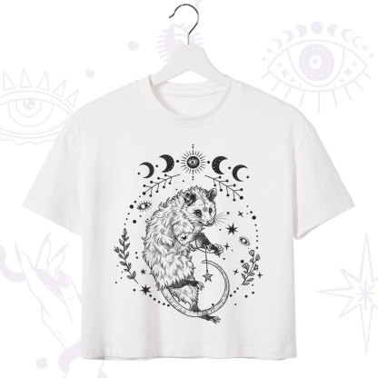 Purplehecate Lunar Magic Opossum Crop T-Shirt