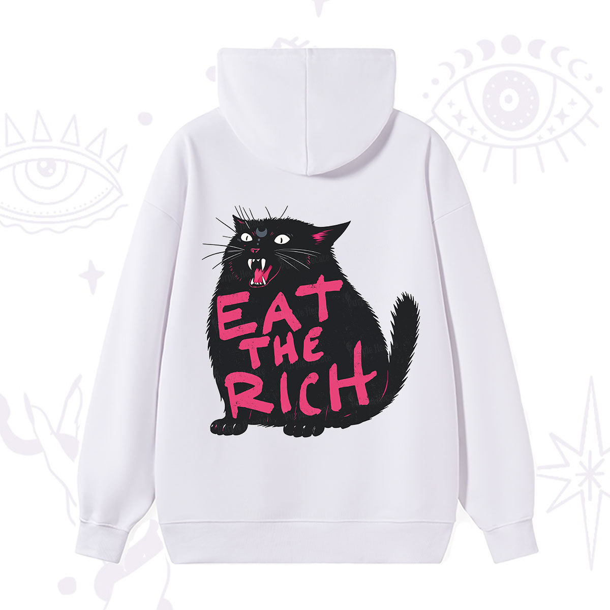 Purplehecate Eat The Rich Cat Hoodie