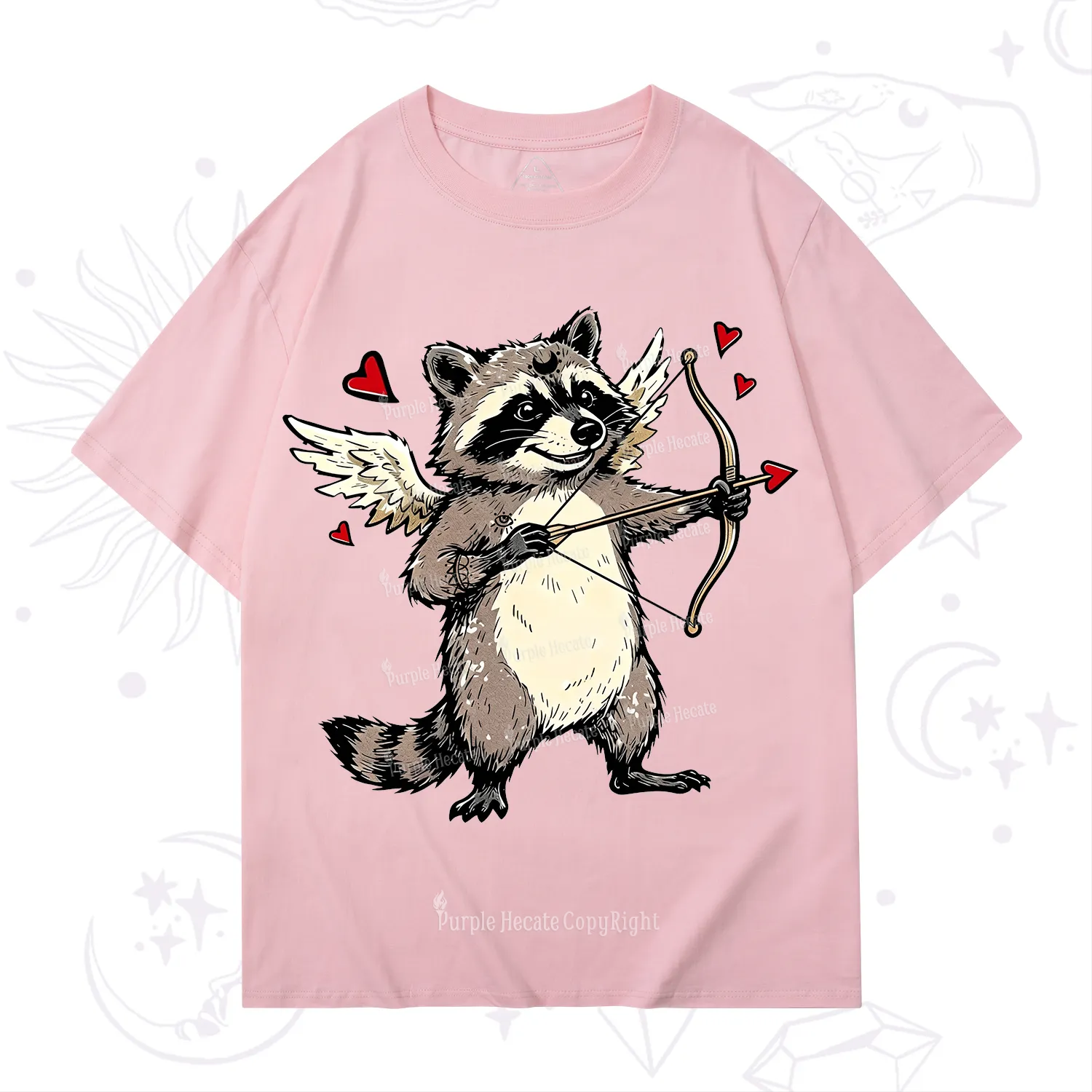 Purplehecate Cupid Raccoon Valentine T-Shirt