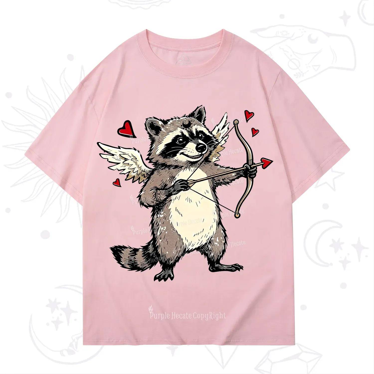 Purplehecate Cupid Raccoon Valentine T-Shirt