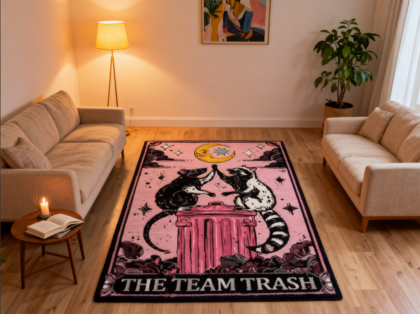Purplehecate The Team Trash Opossum Tarot Rug