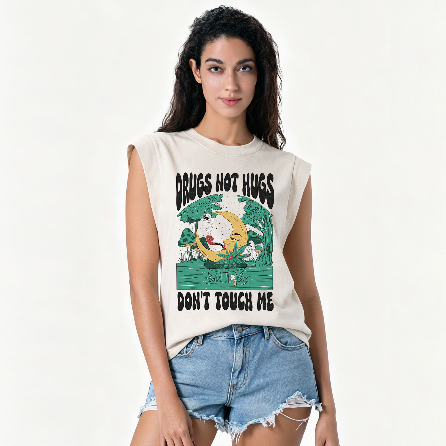 Purplehecate Drugs Not Hugs Don't Touch Me Vintage Washed Tank