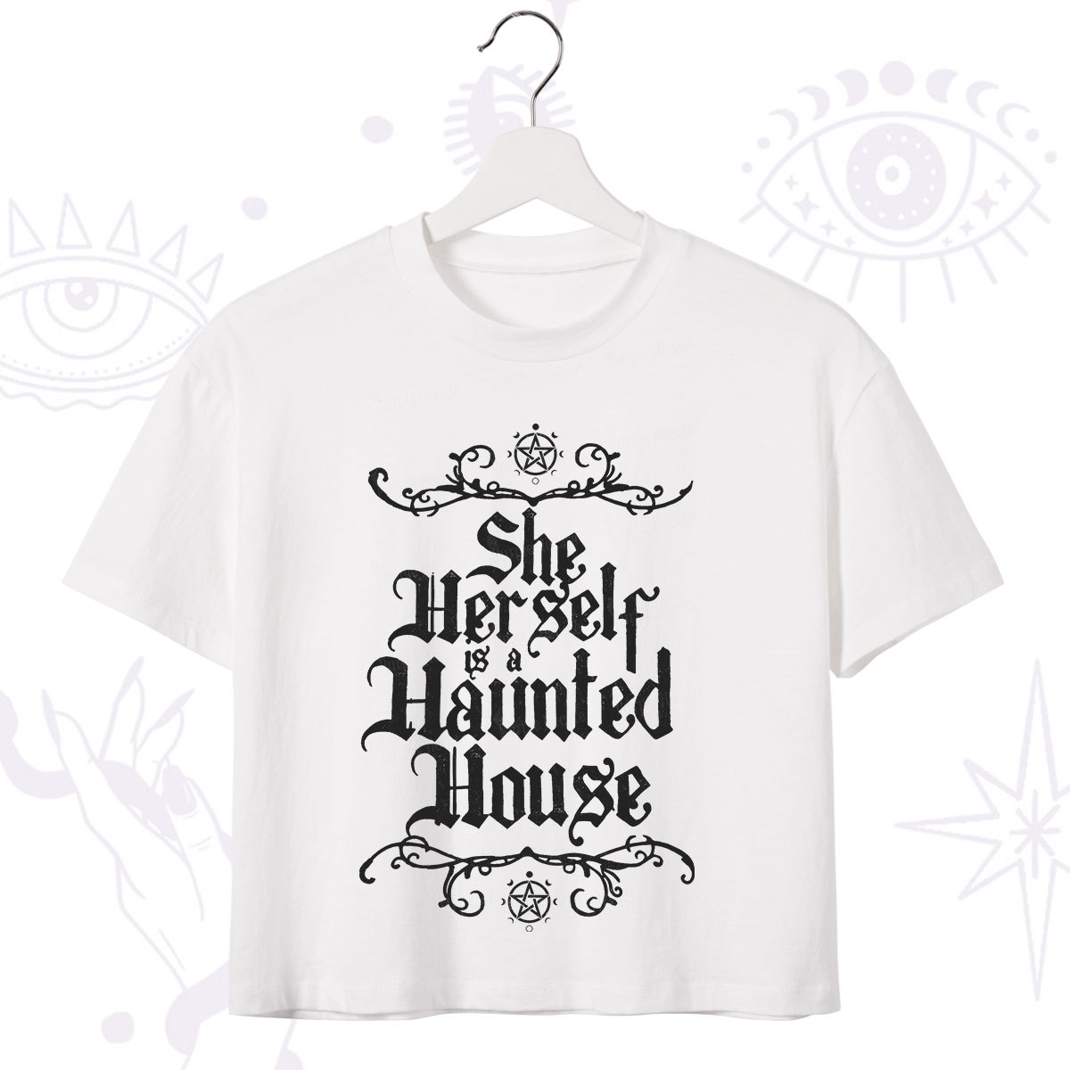 Purplehecate She Herself is a Haunted House Crop T-Shirt