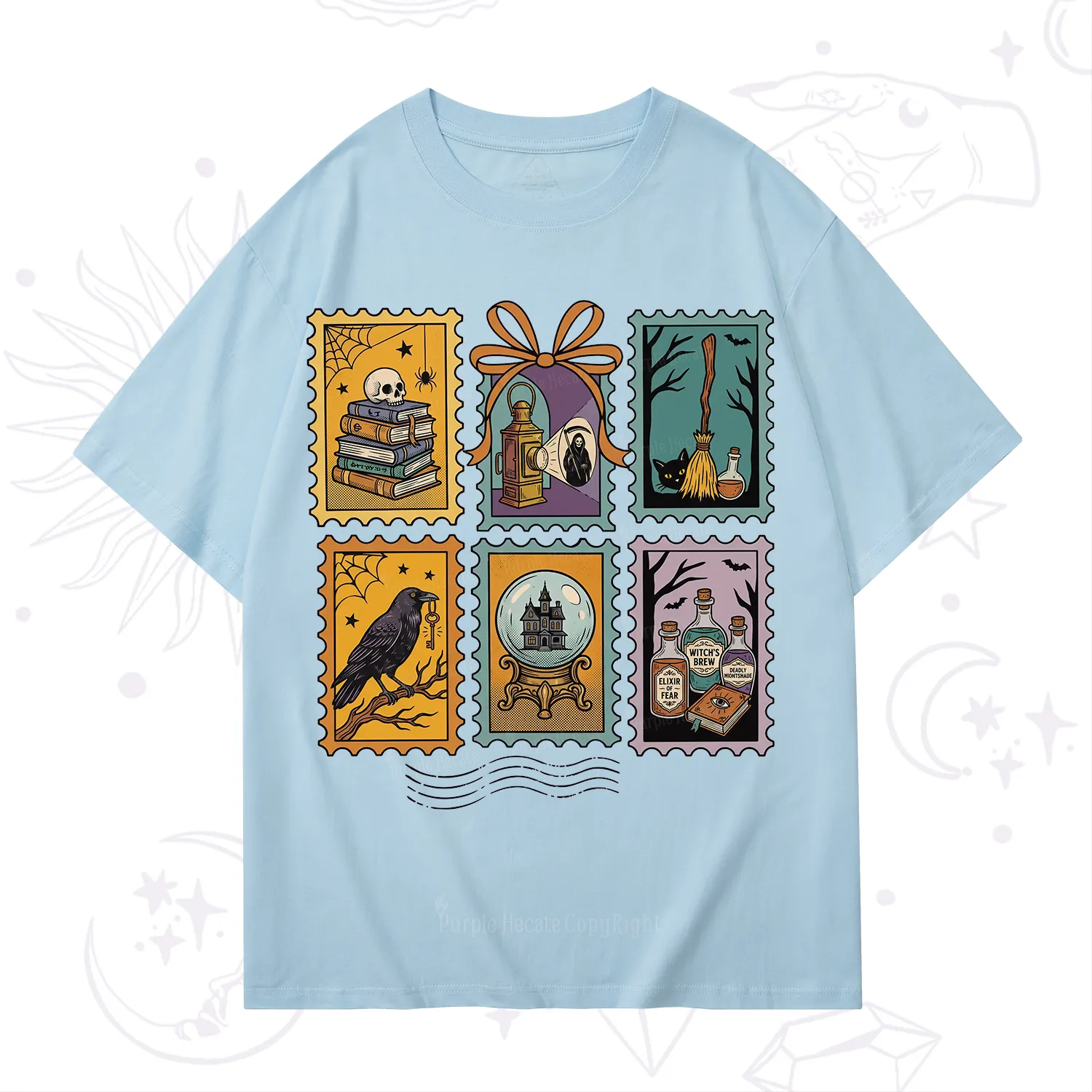 Purplehecate Halloween Witch Raven Castle Potions T-Shirt