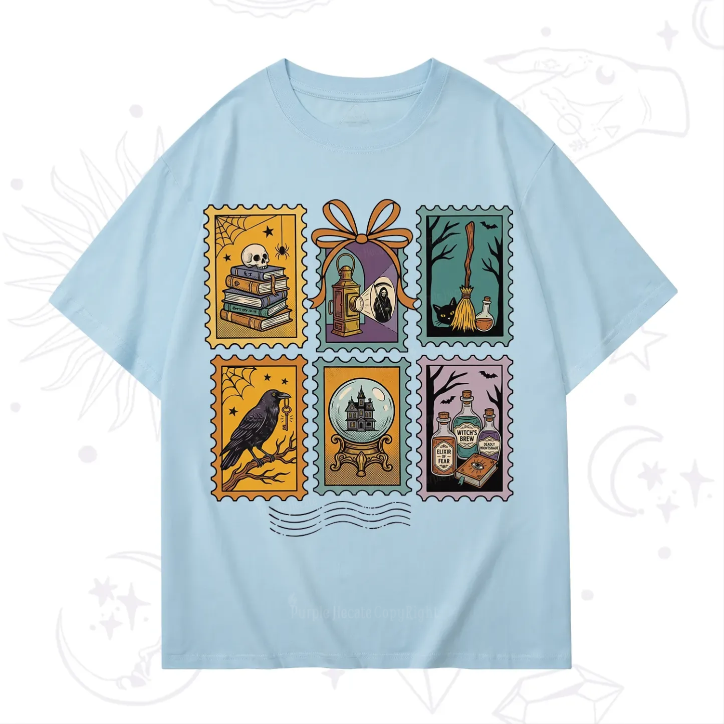 Purplehecate Halloween Witch Raven Castle Potions T-Shirt