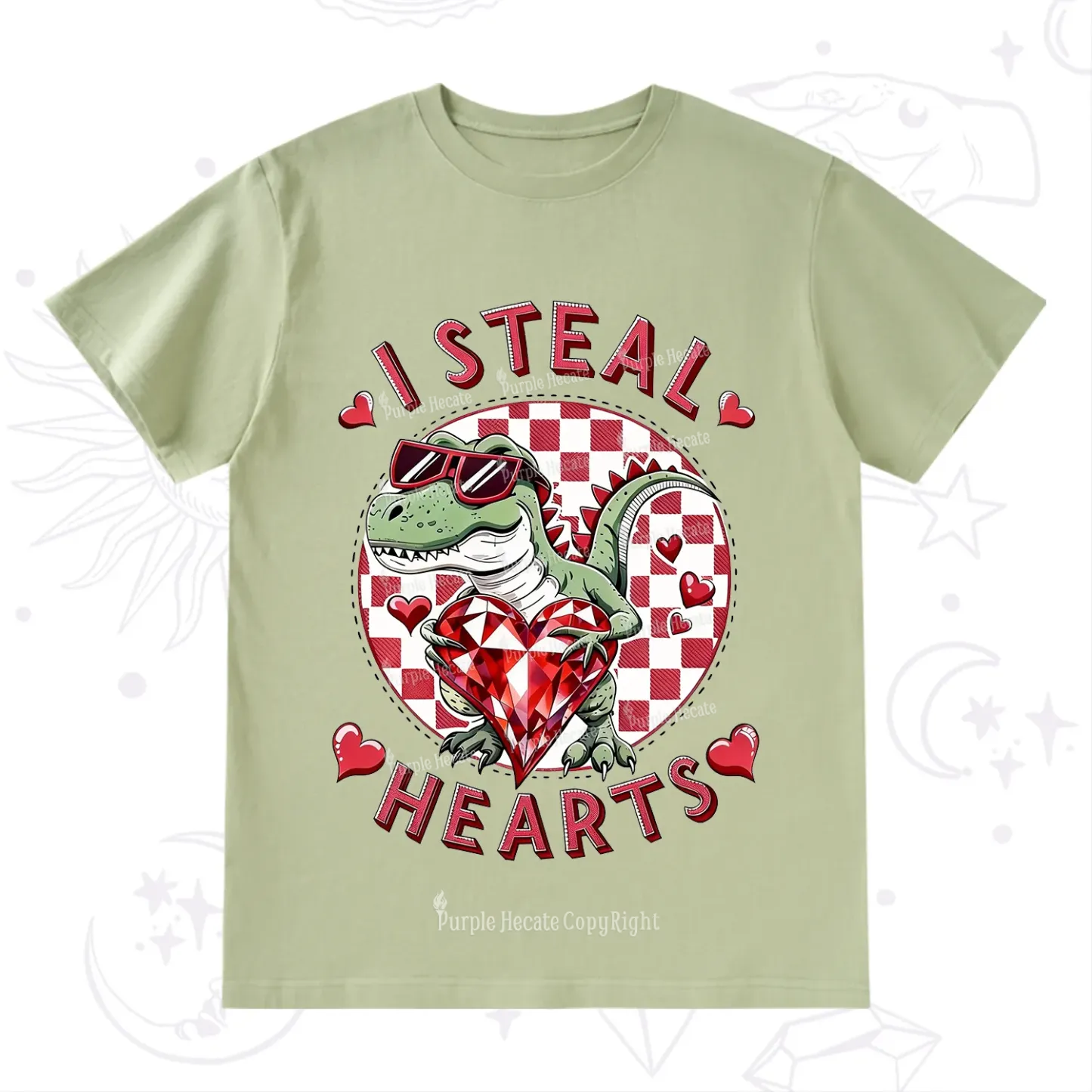 Purplehecate I Steal Hearts Valentine T-Shirt
