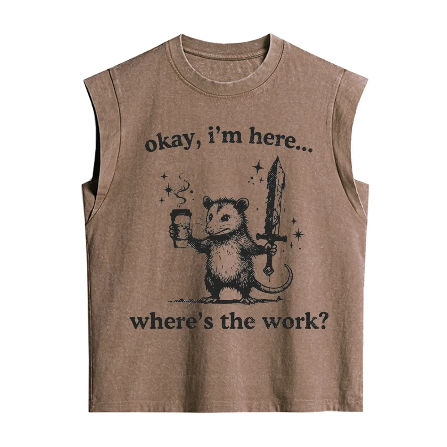 Purplehecate Okay I'm Here Where's The Work Vintage Washed Tank