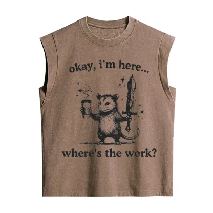 Purplehecate Okay I'm Here Where's The Work Vintage Washed Tank