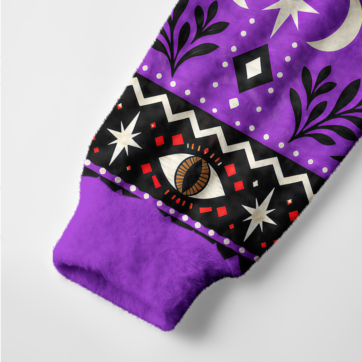 Purplehecate Visionary Eyes & Astrological Black Bunny Ugly Cardigan Sweaters