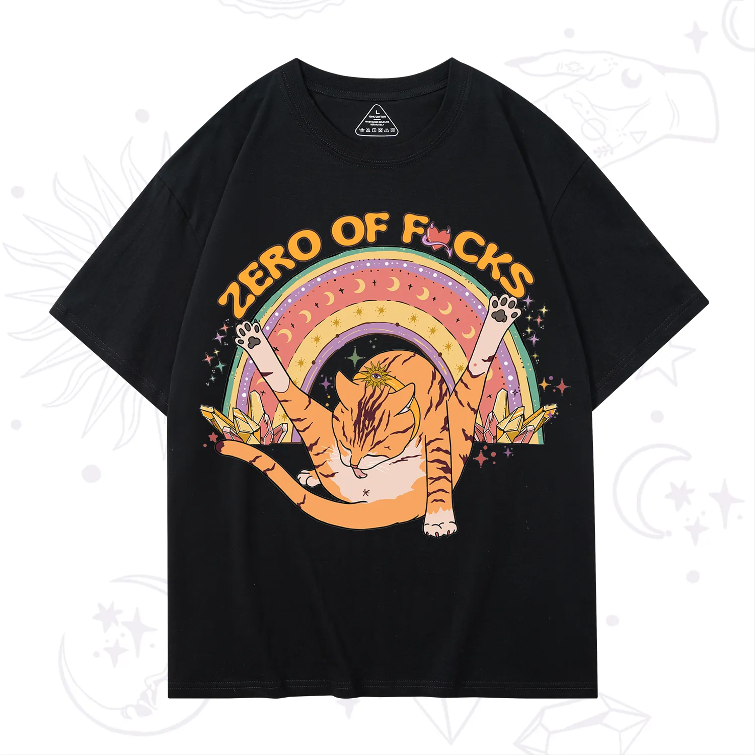 Purplehecate The Zero Fucks Cat T-Shirt