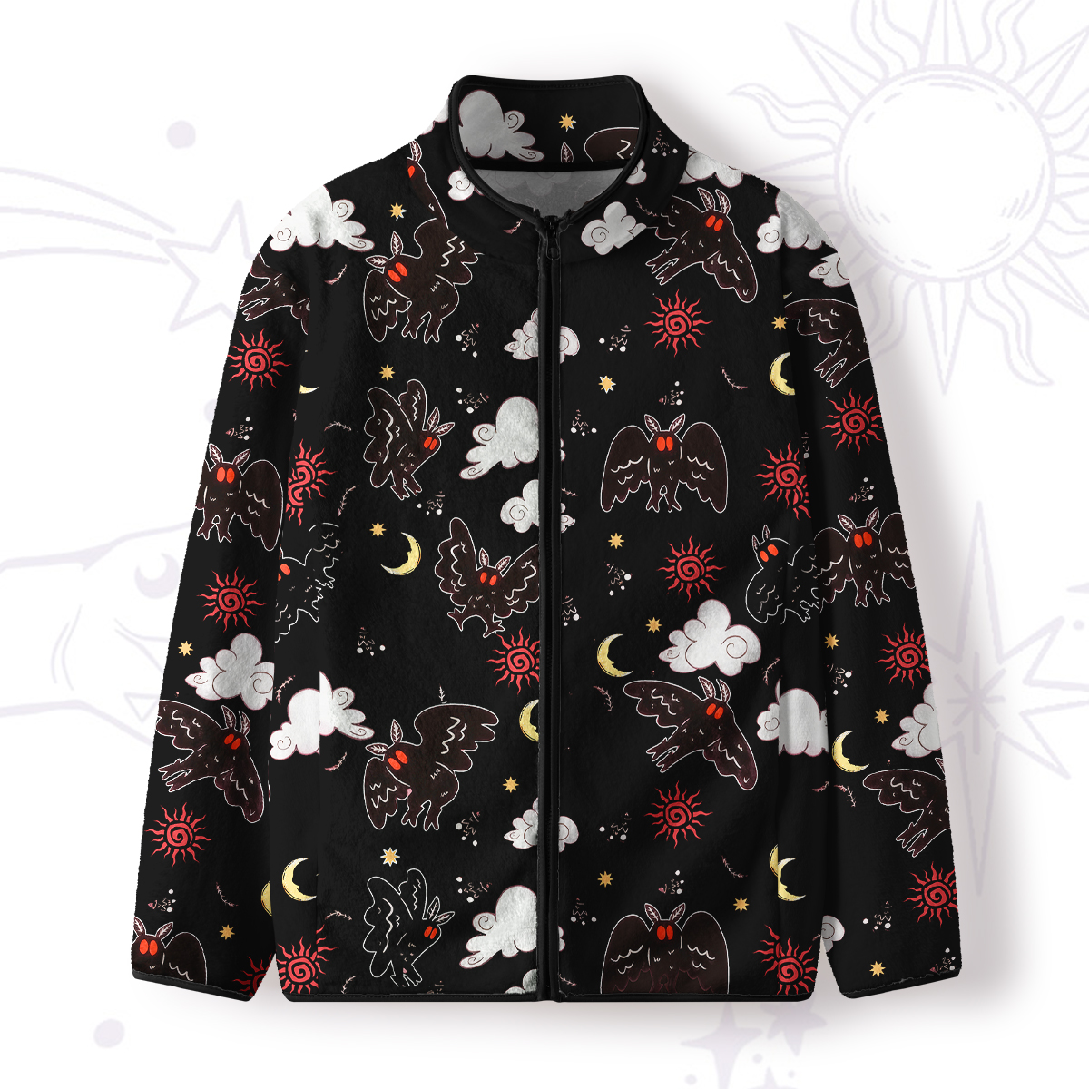 Purplehecate Cryptid Mothman Full Zip Fleece Jacket