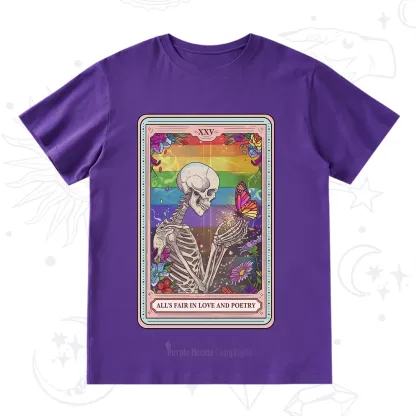 Purplehecate The All's Fair in Love and Poetry Skeleton Tarot T-Shirt