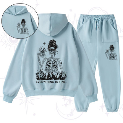 Purplehecate Everything Is Fine Fleece Hoodie Suit