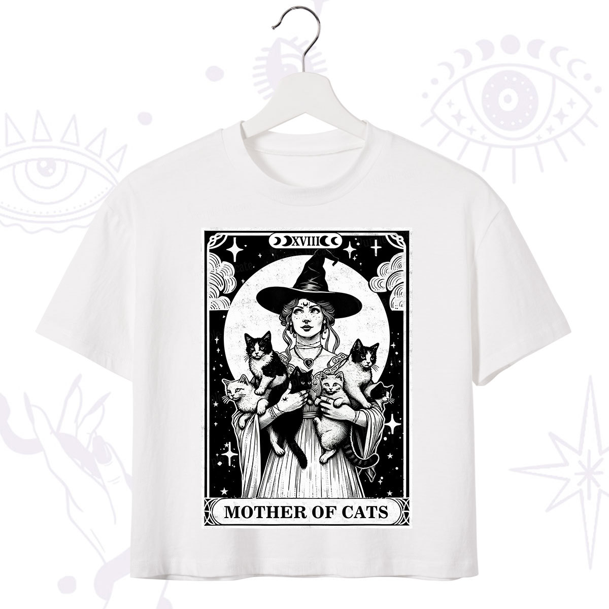 Purplehecate The Mother of Cats Tarot Crop T-Shirt