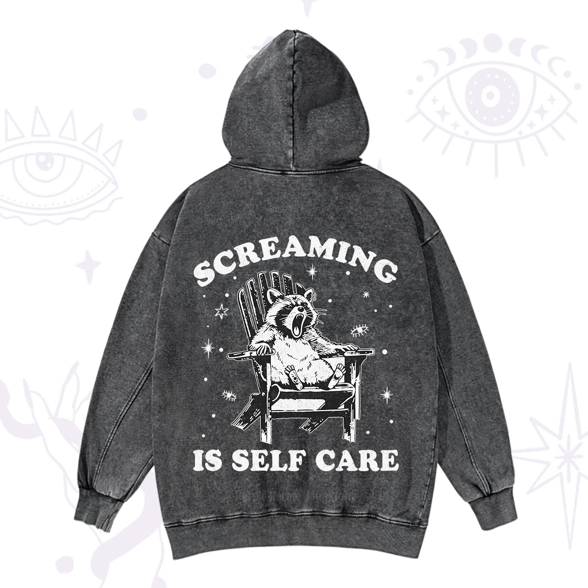 Purplehecate Screaming is Self Care Washed Hoodie