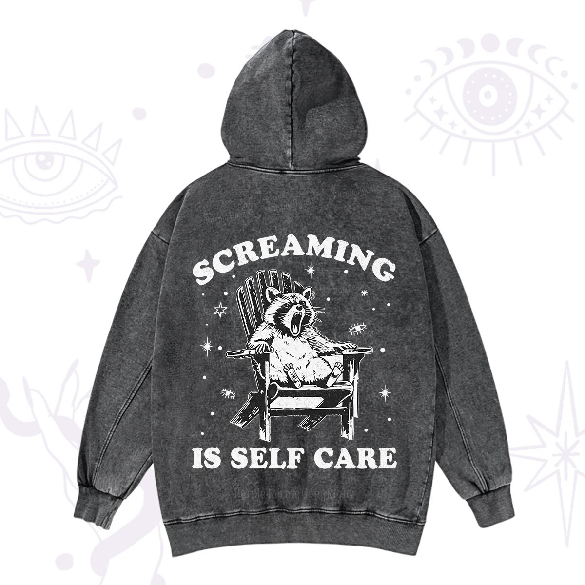 Purplehecate Screaming is Self Care Washed Hoodie
