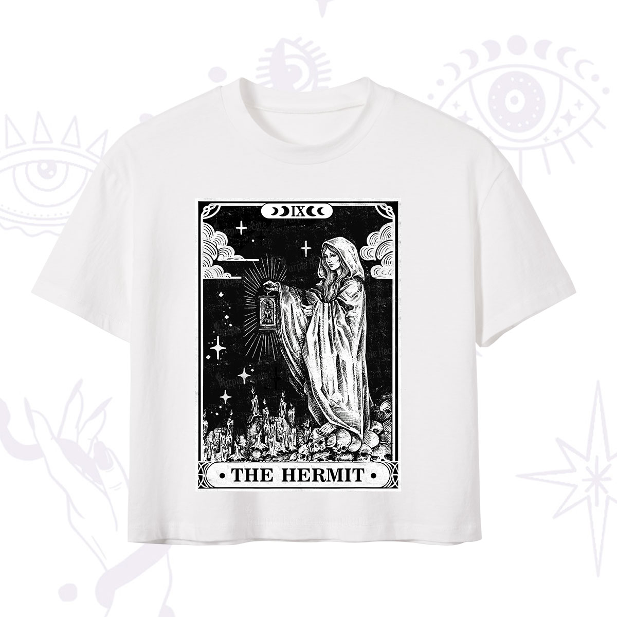 Purplehecate The Hermit Goddess Tarot Card Crop T-Shirt