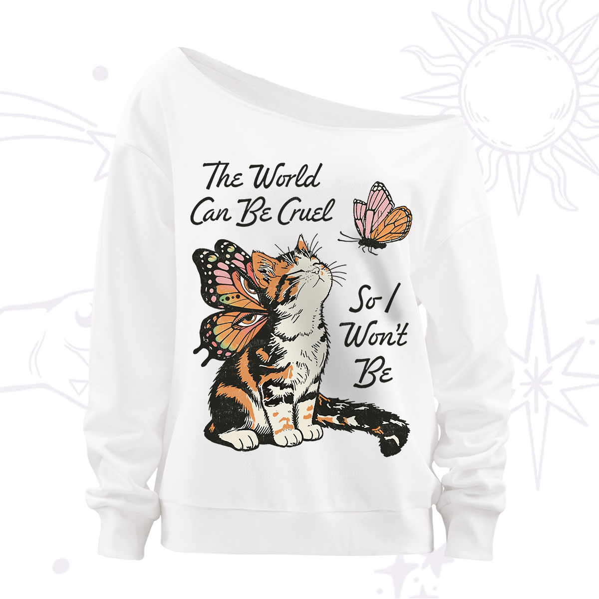 Purplehecate The World Can Be Cruel So I Won't Be Off The Shoulder Sweatshirt