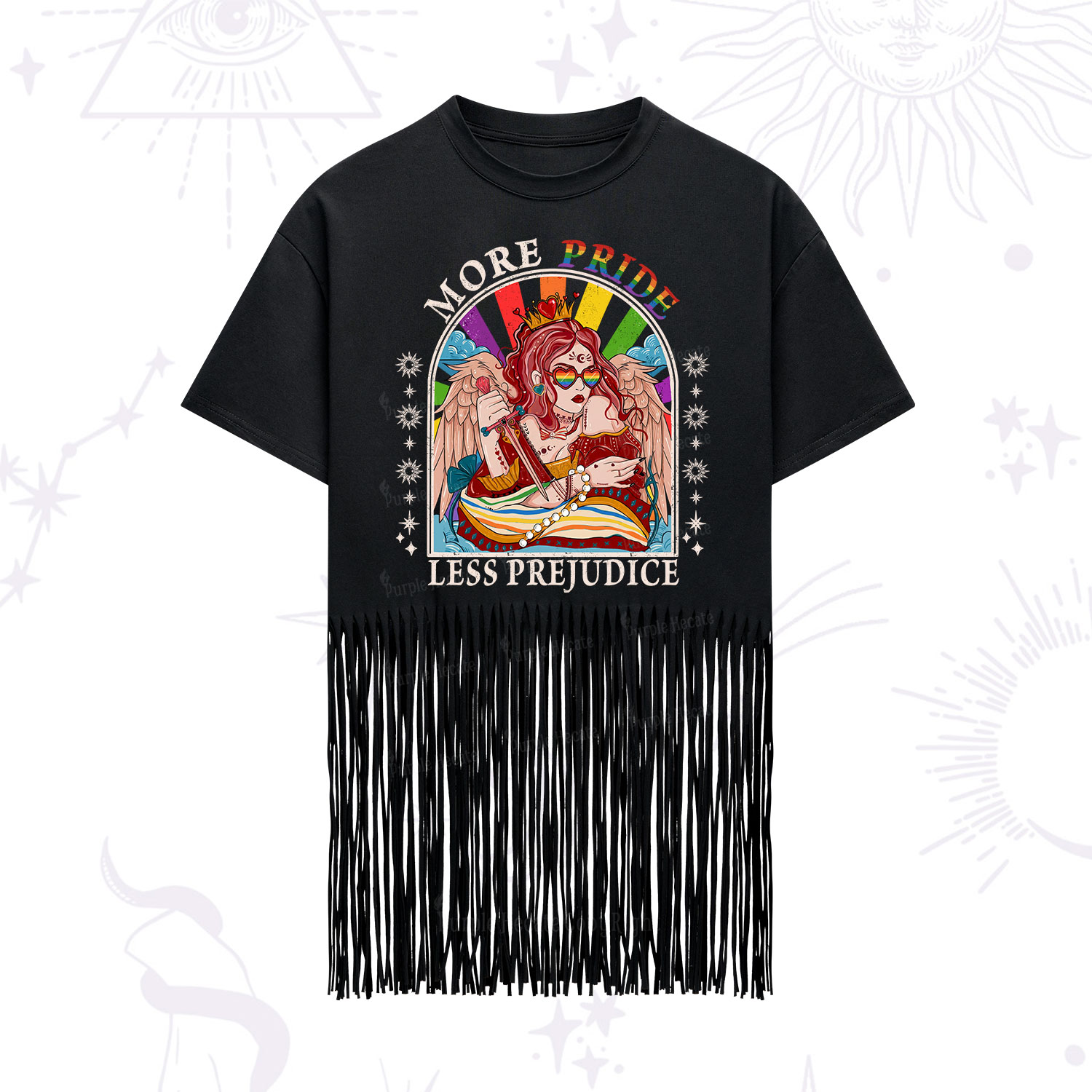 Purplehecate More Pride Less Prejudice Fringe Hem T-Shirt