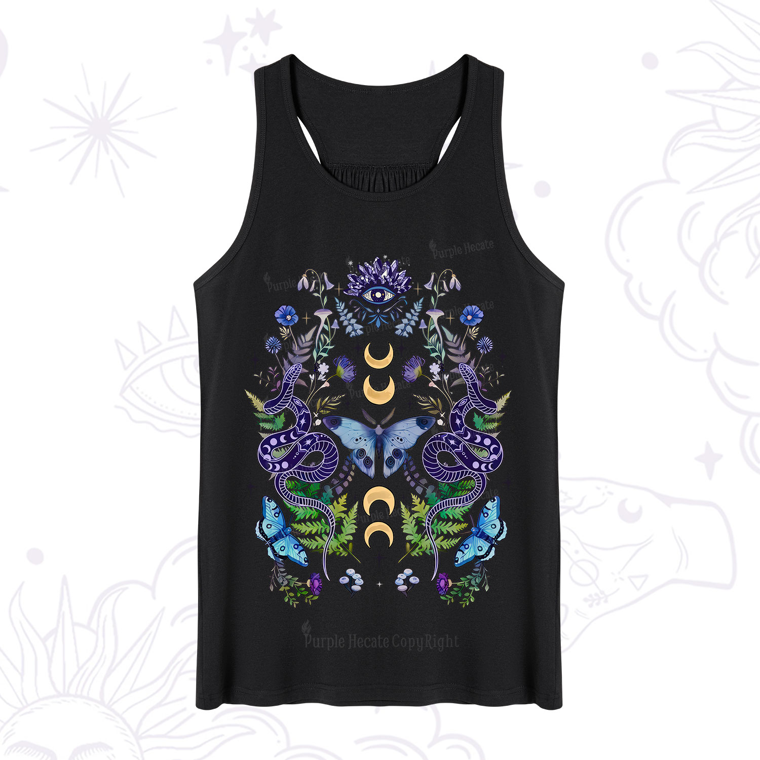 Purplehecate Moon Moth Witchery Tank