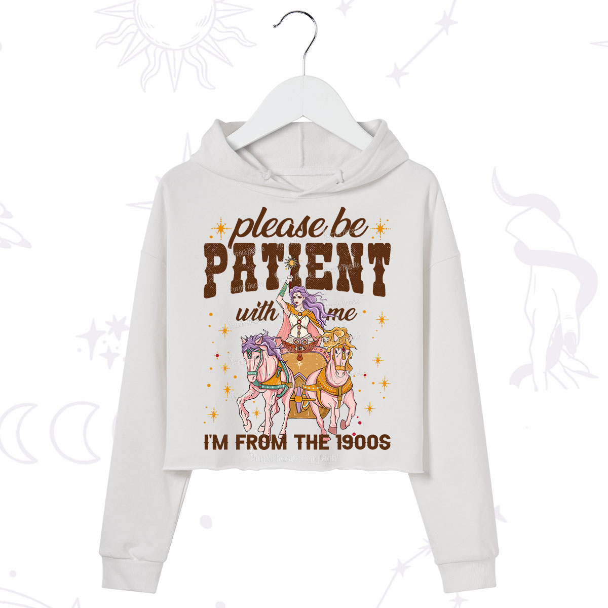 Purplehecate Please Be Patient With Me I'm From The 1900s Crop Hoodie