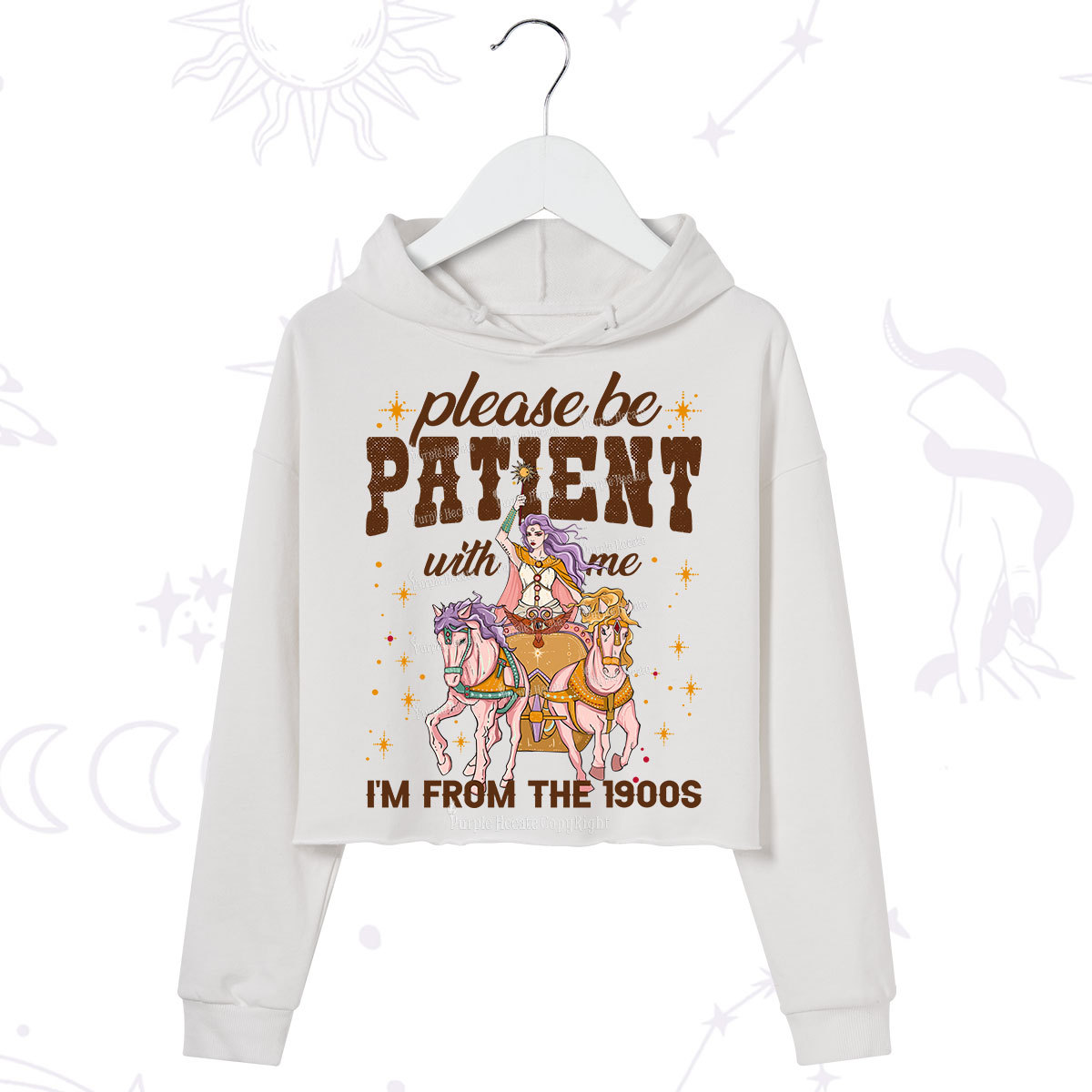 Purplehecate Please Be Patient With Me I'm From The 1900s Crop Hoodie