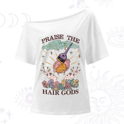 Purplehecate Praise The Hair Gods One-Shoulder T-Shirt