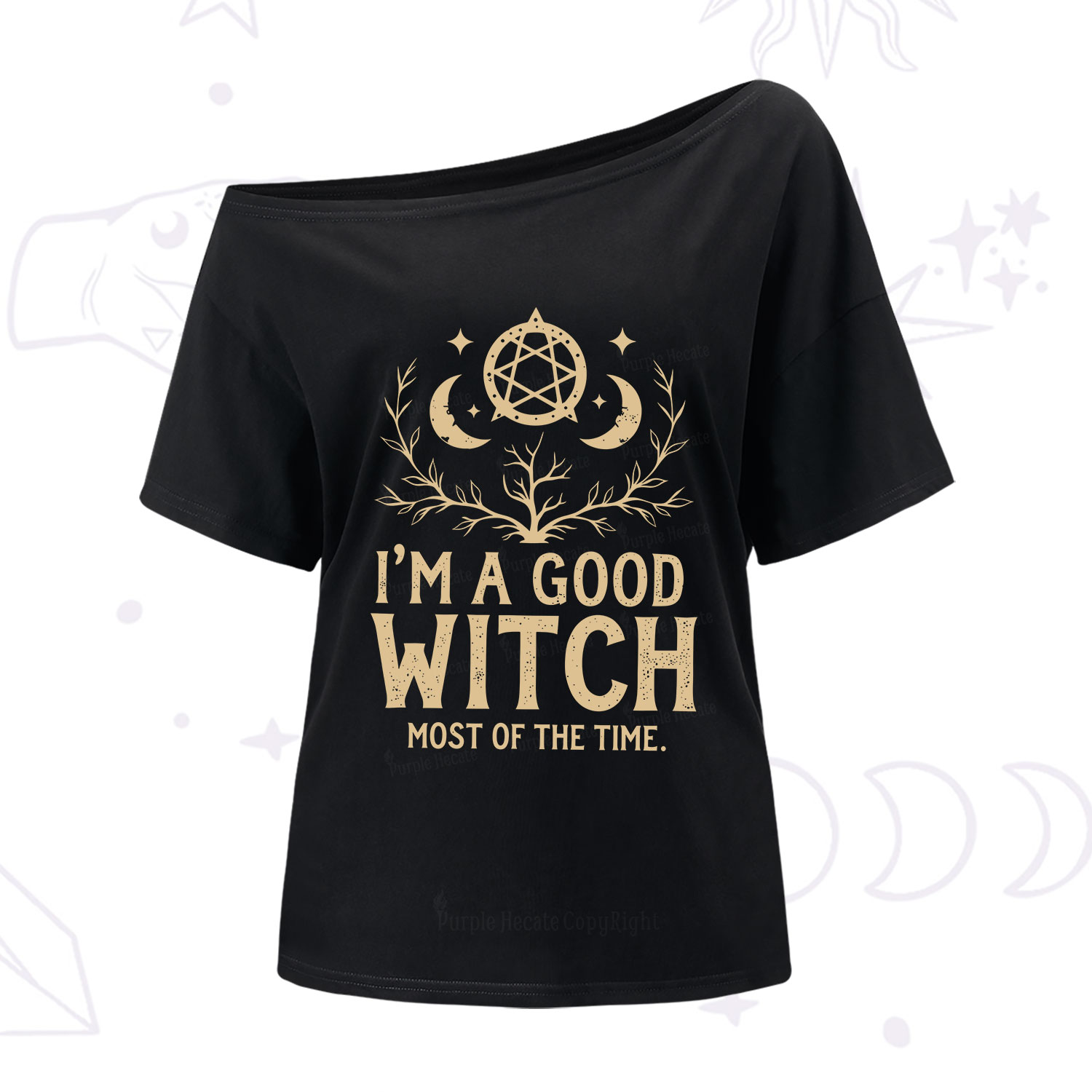 Purplehecate I'm A Good Witch Most Of The Time One Shoulder T-Shirt