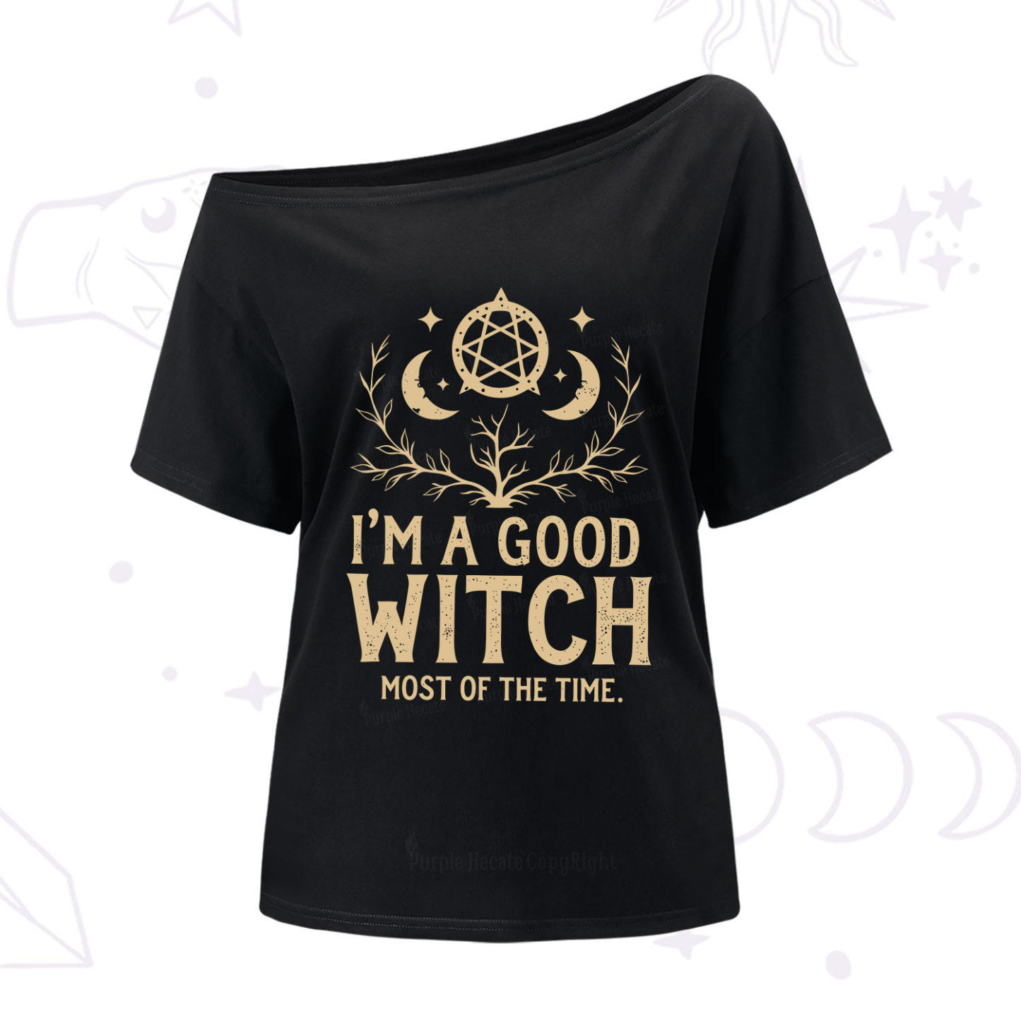 Purplehecate I'm A Good Witch Most Of The Time One Shoulder T-Shirt