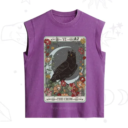 Purplehecate The Crow Tarot Card Vintage Washed Tank