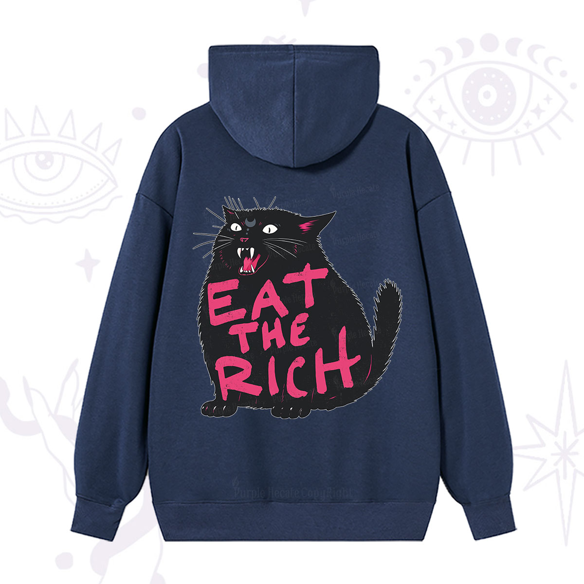 Purplehecate Eat The Rich Cat Hoodie