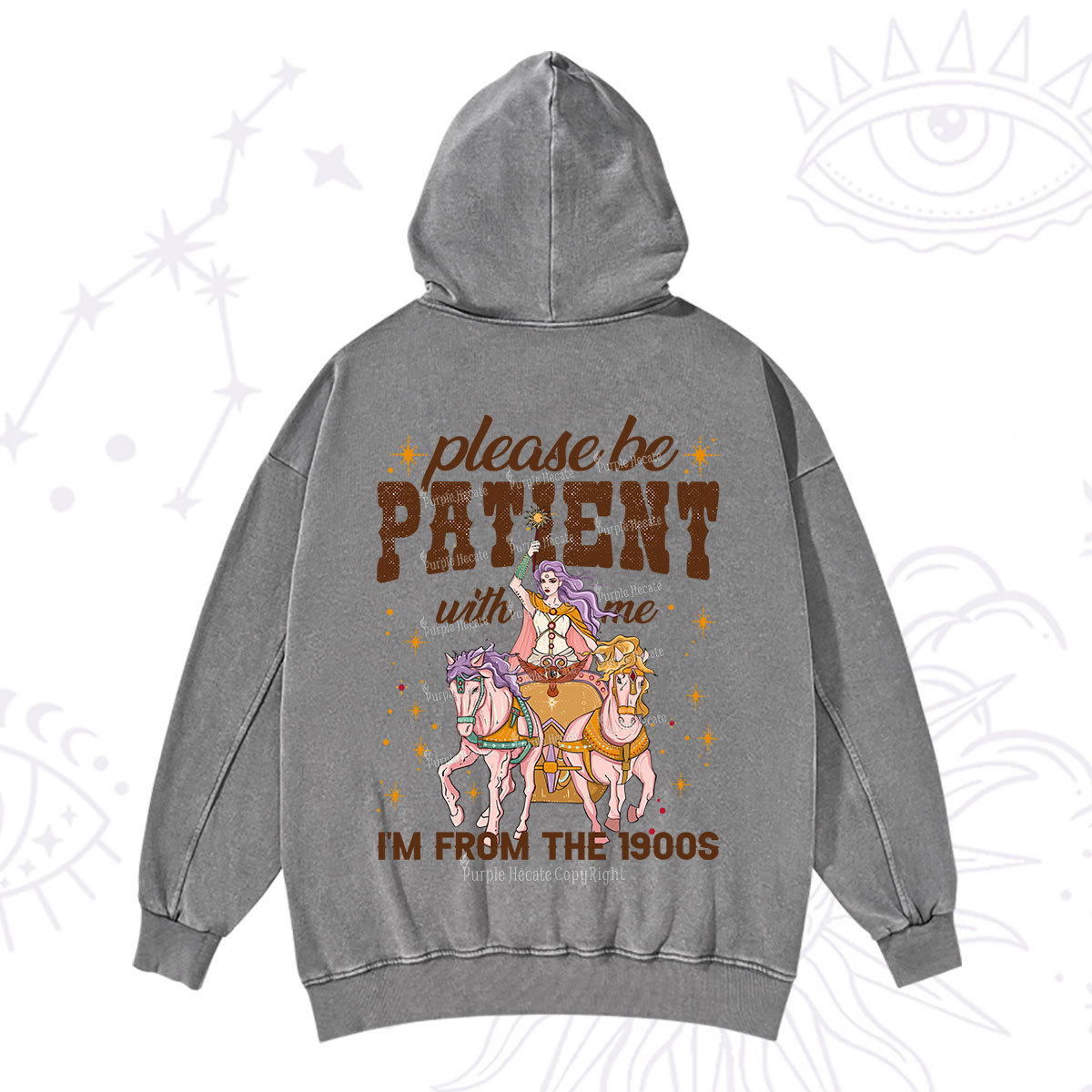 Purplehecate Please Be Patient With Me I'm From The 1900s Washed Hoodie